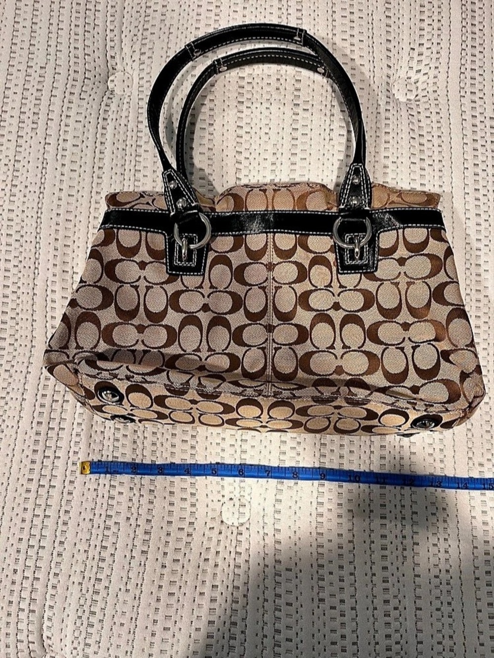 Coach Soho Signature Medium Carryall Tote Brown & Black